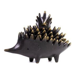 Vintage Walter Bosse Hedgehog Ashtray - Brass